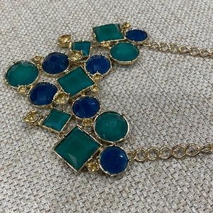 Statement Necklace Blue and Green Stones